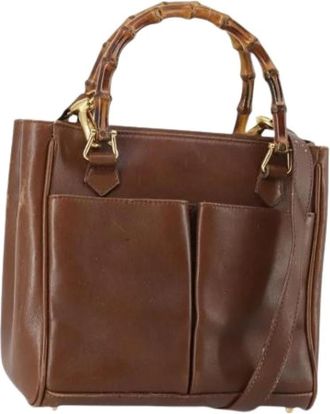 Gucci Pre-owned Handbags, female, Brown, Size: ONE SIZE Pre-owned Leather Handbag