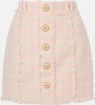 Balmain Checked tweed miniskirt