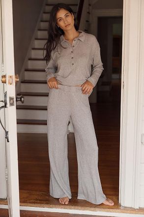Eberjey Variegated Rib Wide-Leg Pants