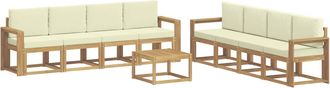 vidaXL Conjunto De Sof&aacute;s De Exterior 9 Uds. Blanco Y Crema Vidaxl