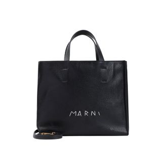 Marni Black Museo Soft Cow Leather Tote Bag-Donna