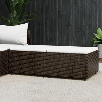 vidaXL Reposapi&eacute;s De Jard&iacute;n Con Cojines 2 Uds Rat&aacute;n Sint&eacute;tico Marr&oacute;n Vidaxl