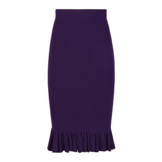 Nina Ricci Midi Skirts, female, Purple, XS, Midi Skirt With Ruffled Peplum
