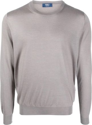 Fedeli crew-neck cashmere-silk jumper - men - Cashmere/Silk - 56 - Grey