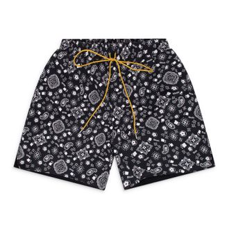 Rhude Black Ssense Exclusive Bandana Shorts