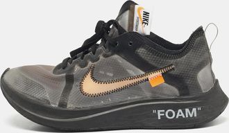 Off-white Off White X Nike Black/silver Mesh And Polyurethane Zoom Fly Low Top Sneakers