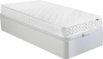 Vente-Unique Conjunto de canap&eacute; abatible blanco + colch&oacute;n viscoel&aacute;stico 15cm - PELOPS de Ysm&eacute;e