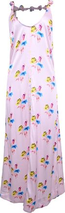 Ganni Ganni Floral Printed Midi Slip Dress in Multicolor Silk
