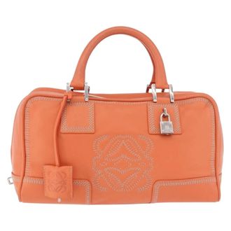 Loewe Anagram Leather Orange Leather Handbag (Pre-Owned)