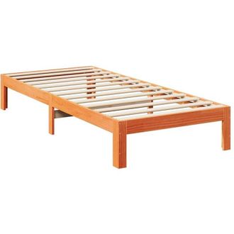 vidaXL Estructura de cama sin colchón madera de pino marrón 90x200 cm Vidaxl