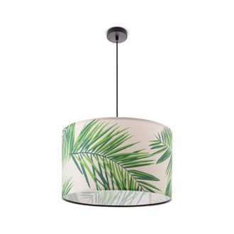 Paco Home L&aacute;mpara De Techo Luminaria Suspensi&oacute;n Sal&oacute;n Dormitorio Palmeras Verde Beige E27 Verde (&oslash;38cm), L&aacute;mpara Colgante - Negro - Paco Home