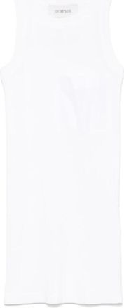Sportmax Geribbelde tanktop met borstzakje - Dames - Tops zonder mouwen - Wit - XS - Polyester - Tops