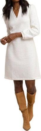Southern Tide Oren Quilted Long Sleeve Dress In Sand White