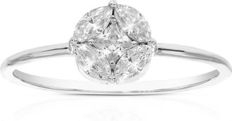 Vir Jewels 1/2 cttw Marquise Lab Grown Diamond Engagement Ring in Sterling Silver For Women