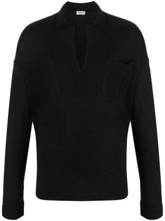 Saint Laurent Sweater met V-hals - Zwart