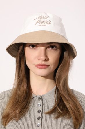 Ami Hat With Embroidered Logo, Unisex, Cream