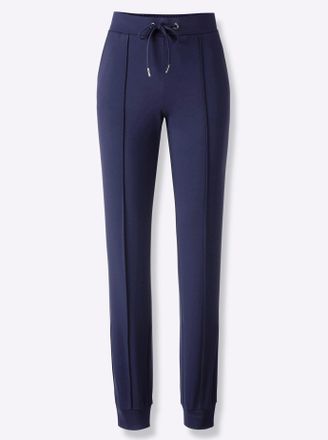 Heine Jerseyhose HEINE, Damen, Gr. 36, Normalgr&ouml;ssen, blau (marine), 70% Viskose, 25% Polyamid, 5% Elasthan, unifarben, Hosen Jerseyhose