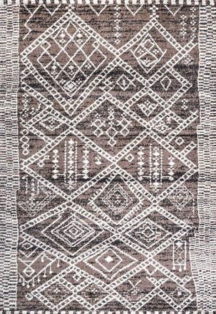 Jonathan Y Designs Tayri Modern Geometric Area Rug in Brown/ivory at Nordstrom, Size 4Ft 0In X 6Ft 0In