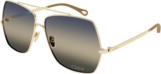 Chlo&eacute; Stijlvolle zonnebril in zwart - Dames - Zonnebrillen - Geel - 61 MM - Accessoires