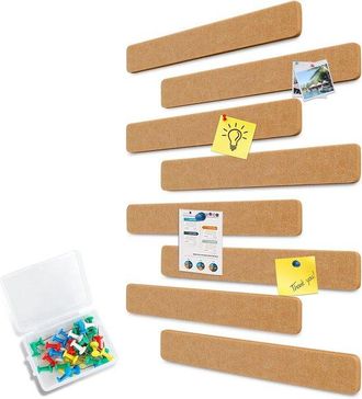 OEM Tablero De Anuncios Autoadhesivo De Fieltro Con Chinchetas, Juego De 8 Tableros De Anuncios, Tiras, Tablero De Anuncios, Negro, Blanco, Gris