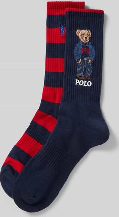 Ralph Lauren Str&uuml;mpfe mit Polo Bear Logo-Detail in Dunkelblau, Gr&ouml;&szlig;e 1SIZE