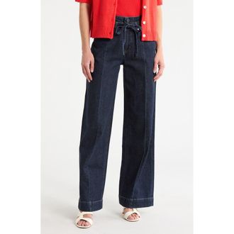 Scotch & Soda Belted High Waist Wide Leg Jeans in Rinse at Nordstrom Rack, Size 30
