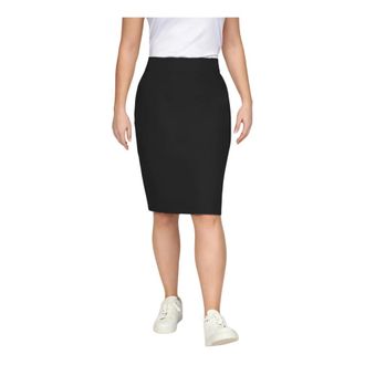2-Biz Falda negra de l&iacute;nea A con cinturilla - Skirts - Mujer - Negro - 2XL