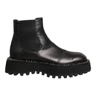 Dolce & Gabbana Lace-up Boots, male, Black, Size: 6 US Slip On Chelsea Boots