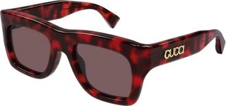Gucci Vierkante zonnebril - Heren - Zonnebrillen - Veelkleurig - 52 MM - Nylon - Accessoires