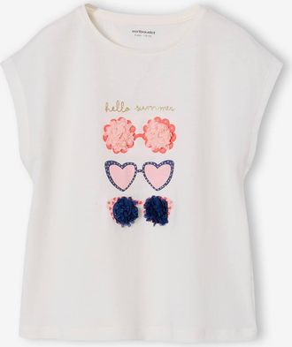 Vertbaudet M&auml;dchen T-Shirt mit Tierprint wollwei&szlig;