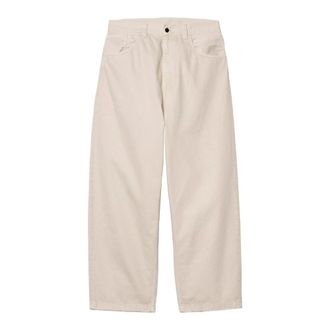 Carhartt Work in Progress Broeken, Heren, Beige, W34, Denim, Beige Denim Loose Fit Broek