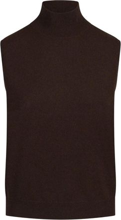 Ballantyne Jersey sin mangas de cachemira - Knitwear - Mujer - Marr&oacute;n - XL
