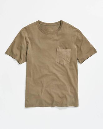 Billy Reid Mens Washed Tee Top In Moss