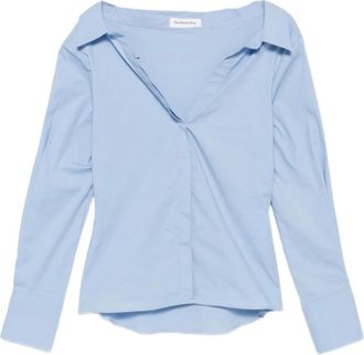 Frankie Shop Mela Fitted Shirt - Dames - Blouses & Shirts - Blauw - Maat: XS Katoen