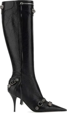 Balenciaga Black Leather Cagole Boots