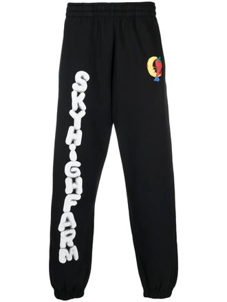 Sky High Farm logo-print track trousers - unisex - Organic Cotton/Recycled Cotton - L - Black