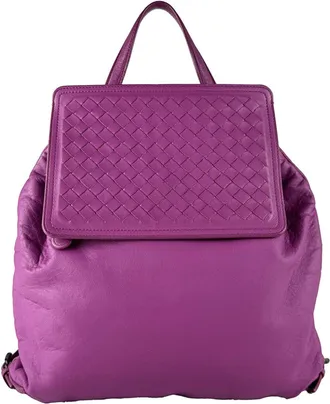 Bottega Veneta Purple Leather Backpack (Pre-Owned)