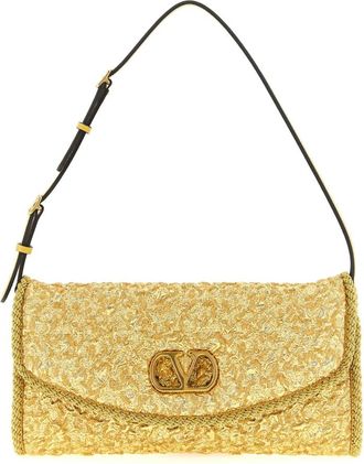 Valentino Garavani Tassen, Dames, Geel, ONE Size, Leer, De Vain Kleine Schoudertas