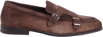 Doucal's Double Buckle Loafer - Heren - Loafers - Bruin - 43 1/2 EU - Su&egrave;de - Schoenen