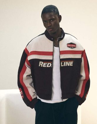 Bershka Giacca da corsa nera-Nero