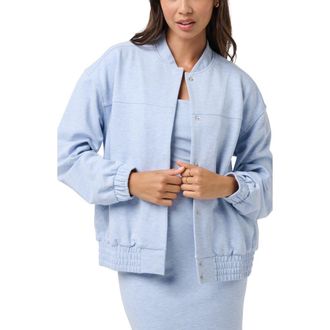 Travis Mathew Friday Ponte Bomber Jacket in Heather Brunnera Blue at Nordstrom Rack, Size X-Large