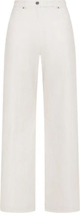 Seventy Pantalone in bull di cotone - Dames - Wijde Broeken - Beige - S - Katoen - Broeken