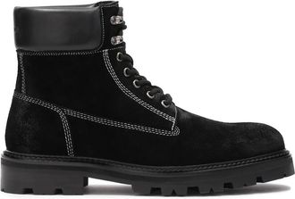 Kazar Su&egrave;de laarzen met gladleren inzet - Heren - Veterlaarzen - Zwart - 44 EU - Su&egrave;de - Schoenen