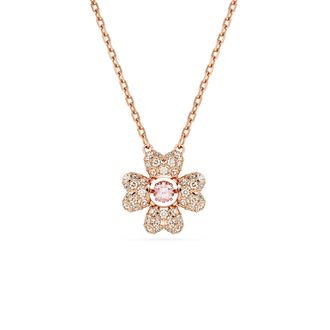 Swarovski Idyllia WoMens Gold Plated Metal Necklace - Rose 5674211 Gold Tone - One Size