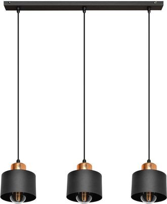 Netlighting Edison Straight Bar Pendant Ceiling Light Black Copper 12cm