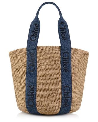 Chlo&eacute; Flechtkorb mit Denim Woody Large