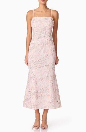 Elliatt Regina Floral Sequin Sleeveless Trumpet Gown in Pink at Nordstrom Rack, Size X-Large