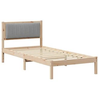 vidaXL Estructura De Cama Con Cabecera Tapizada Gris Claro 90 X 190 Cm Vidaxl
