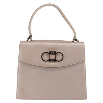 Ferragamo Gancini Handbag Leather Pink Leather Handbag (Pre-Owned)