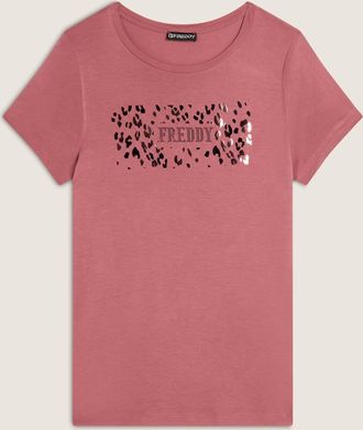Freddy T-Shirt FREDDY T-SHIRTS F4WSLT1, Damen, Gr. XS, rosa (deco rose), Obermaterial: 94% Viskose CV. 6% Elasthan EL., Shirts T-Shirt